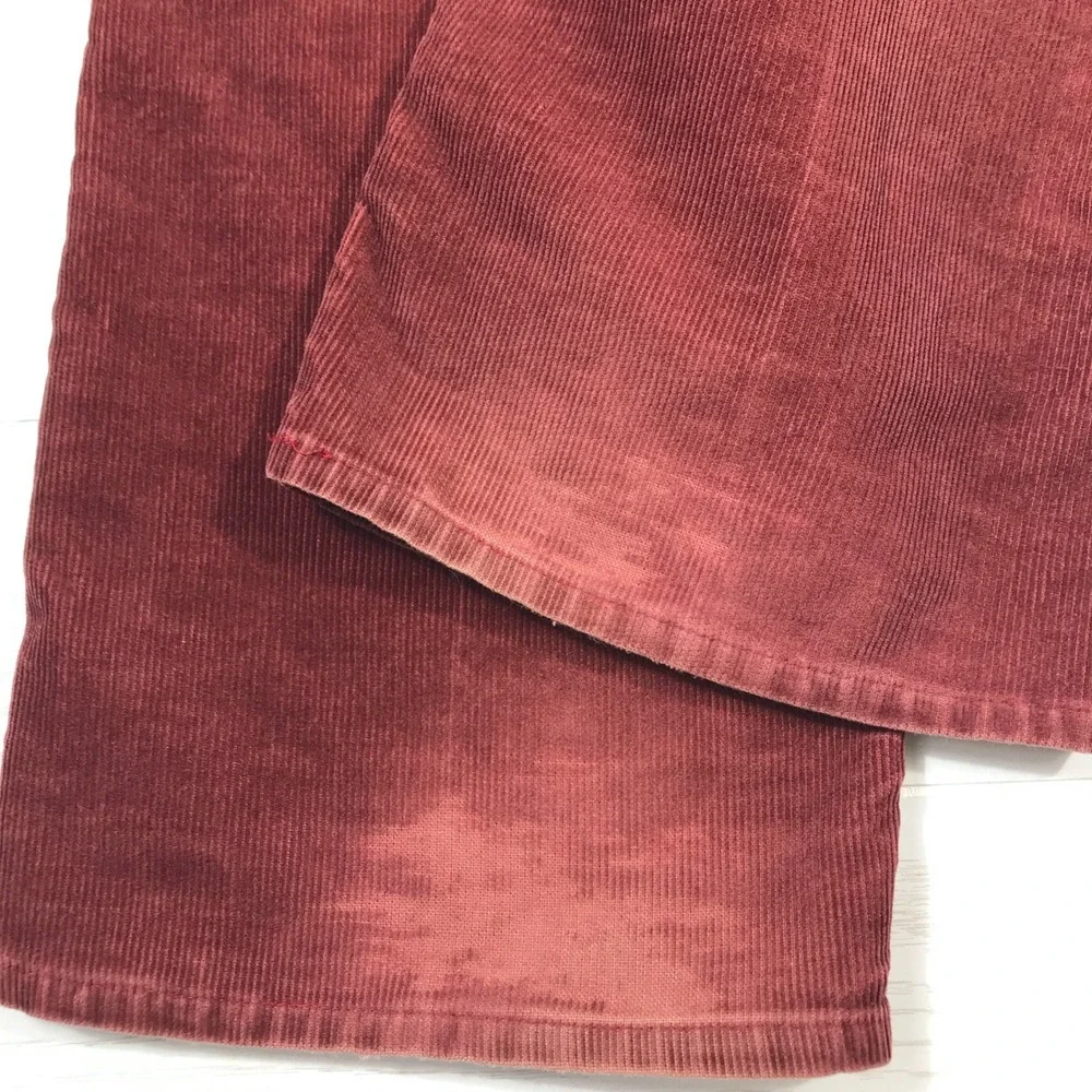 Vintage 80s Levis 519 Corduroy Pants Men 36x30 Red Cotton Straight Talon Zipper